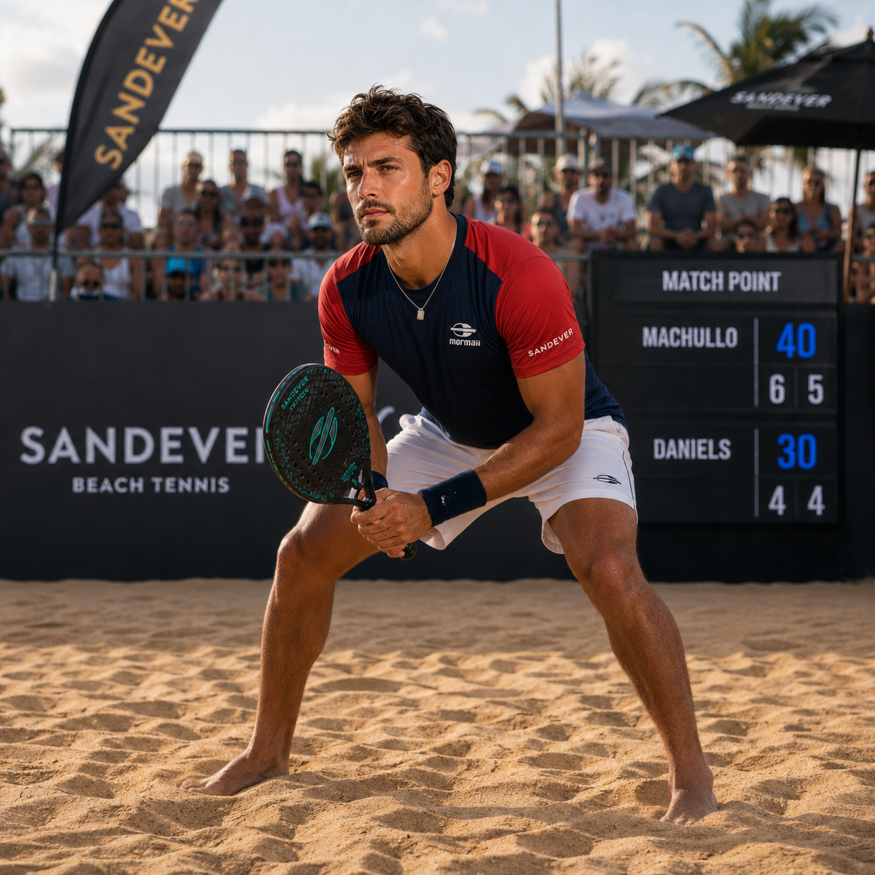 Denys Machullo ready to receive at match point